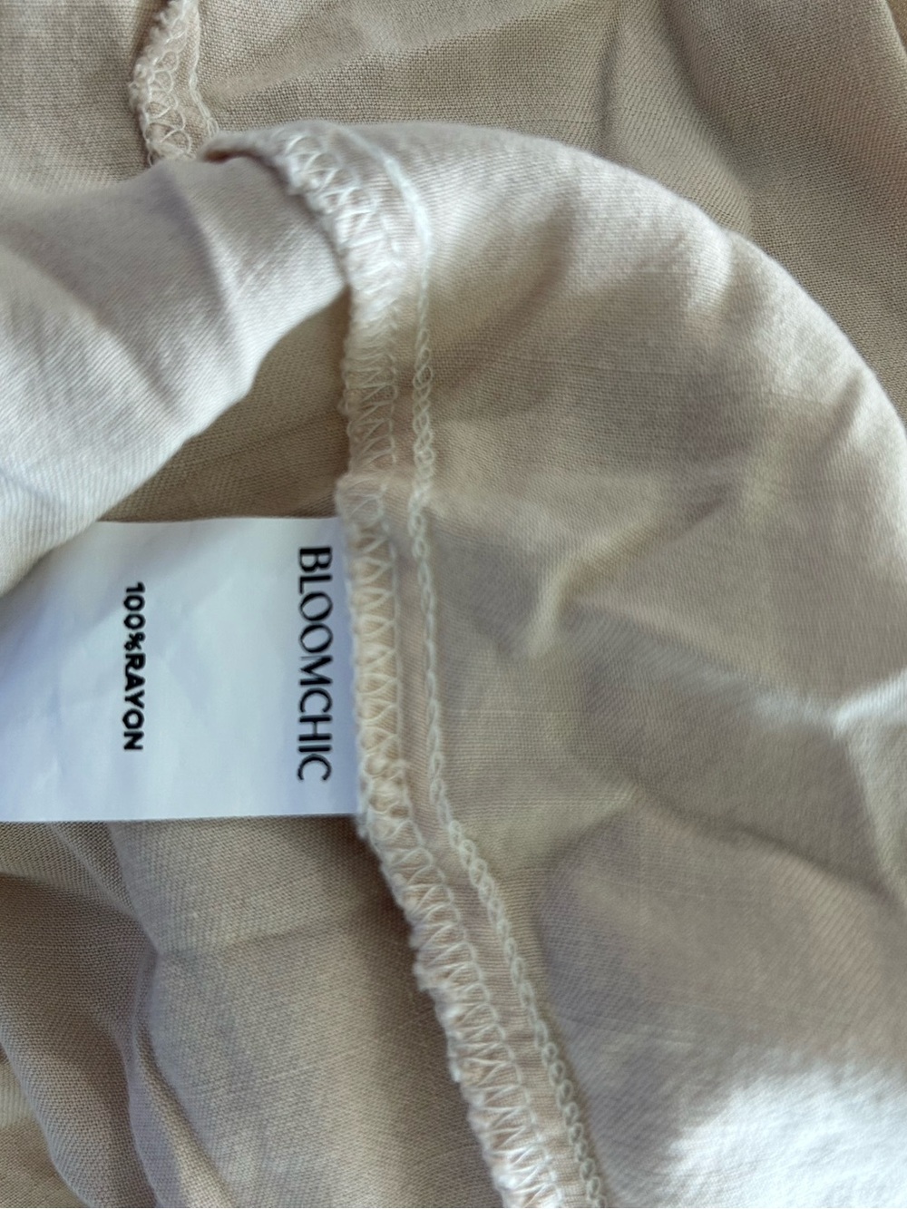 BloomChic Neutral Beige Rayon Tee - Picture 6 of 6